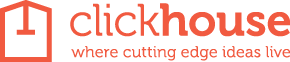 Clickhouse.gr orange logo in the footer